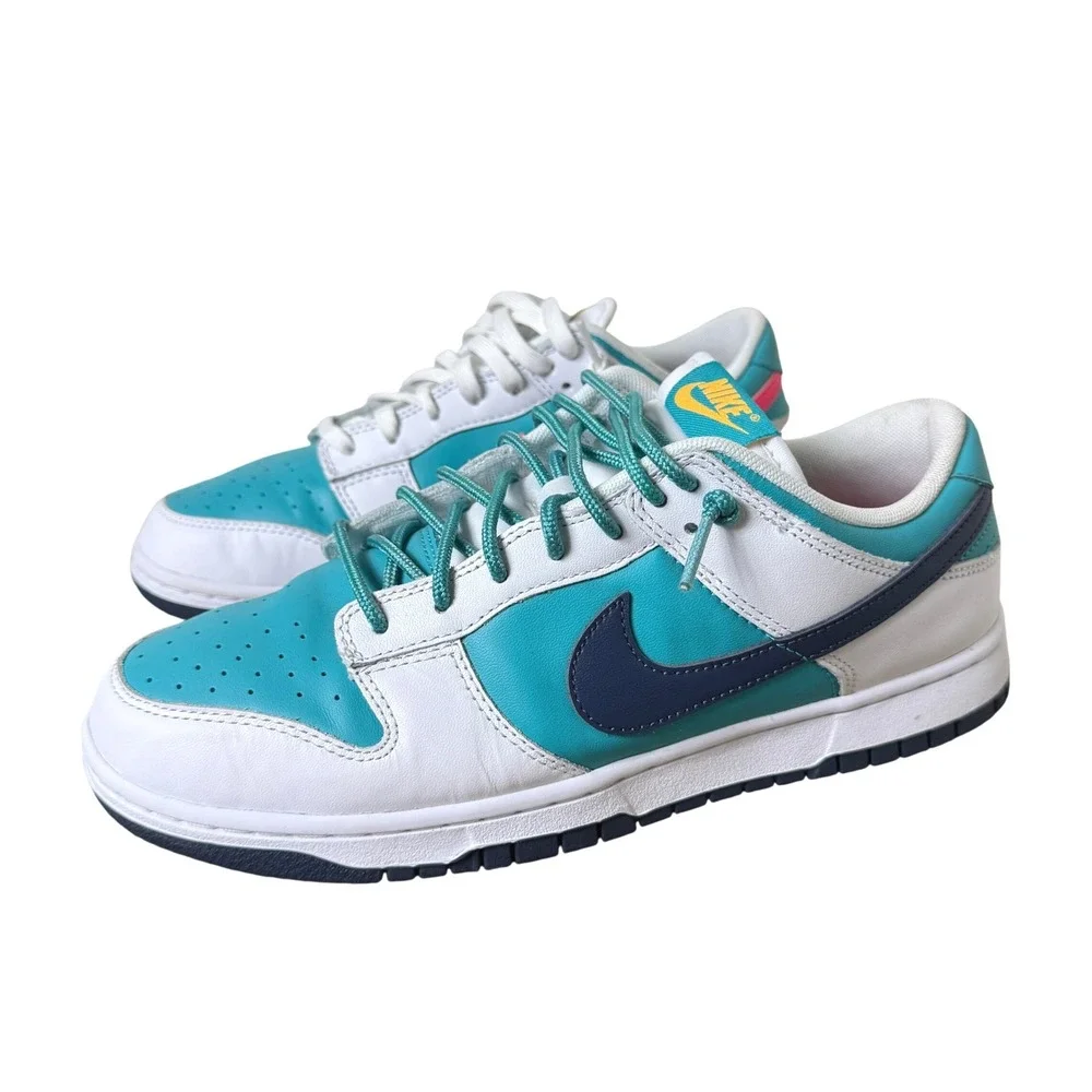 Nike Dunk Low Dusty Cactus Thunder Blue Mens 10 Leather Sneakers HF4850-345